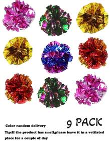 猫用皱褶球，闪亮且可缓解压力的皱褶球，适合多只猫玩耍，非常适合小猫和成年猫 2 件、4 件、6 件、8 件、情人节、猫/狗礼物