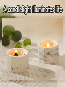 1pc Nordic-Style Scented Candle, Marble Wax, Suitable For Soy Candles, Candle Centerpiece, Winter Gift, Aromatherapy Candle, Candles Home Decoration, Christmas,Birthday Candles