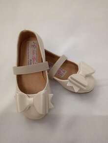 zapato zapatilla flats balerina con moño para niña super comodos suela antiderrapante para cualquier evento especial - Champán - Ver 6