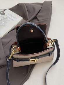 Mini Fashionable Versatile Contrast Color Casual Handbag For Women , New Year - Multicolor - View 5