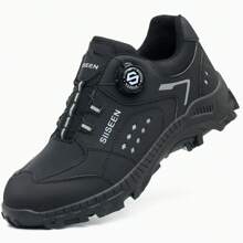 UMBURLLY 男式带扣钢头鞋，防砸、防刺穿，橡胶鞋底，工业建筑工作靴