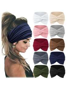 Bentițe de păr pentru femei, 4 buc, bentițe încrucișate pentru femei, culori solide, accesorii de păr versatile la modă, culori aleatorii, frumusețe și ocazii casual pentru bentițe de păr