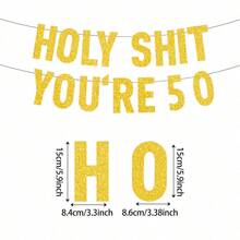 1 Set Rose Gold/Black/Gold Glitter "Holy You're 18 21 30 40 50 60 70 80" Banner, Happy Birthday Celebration Party Decorations