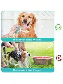 1pc A Practical Pet Cleaning Tool! Blue Green Silicone Shower Brush With Built-In Shower Gel Compartment, Bristles Massage And Stain Removal, Essential For Pet Bathing - Baby Pink - View 4