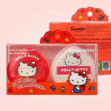 Miniso 2个装 Sanrio Hello Kitty 超大号棉花糖质地化妆海绵粉扑，带收纳盒，柔软亲肤，快速上妆工具（1个）