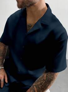 男士夏季两件套套装，轻盈透气的亚麻衬衫和抽绳短裤，复古绅士风格休闲沙滩婚礼派对度假旅行装，父亲节送给丈夫、爸爸、男友的礼物，舒适百搭