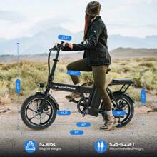 WIND HORSE UPDATE 16" Folding Electric Bike With 2 Seats, Foldable E Bike 20MPH Max Speed, 35 Miles Max Range (Pedal-Assist), Peak Power By 630W, 3 Speed Gear Adults Electric Bicycle With 288Wh Removable Battery