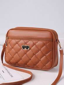 1个时尚别致的单肩包，黑色斜挎包，女士钱包，时尚简约相机包，做工精良，多层大容量收纳，可装化妆品、口红、钱包，休闲时尚手机包，可爱手提包，肩带小方包，PU皮革多拉链包，日常百搭，旅行必备，新颖日常多场景小方包