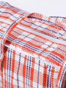 Extra Large Strong And Durable Moving Packing Bags, Reusable Store Zip Bag, High Capacity Clothes Storage Bag, Jumbo Plastic Checkered Storage Laundry Shopping Bags W. Zipper & Handles, Foldable And Reusable, School Organizer Bags Teacher Storage Bags