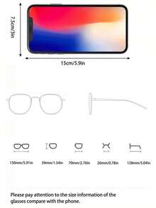 feye 1 件女士无框朋克嘻哈酷炫 Y2K 时尚眼镜，适合日常使用、夏季度假、街头派对、节日必备配饰 - 藍膜 - 查看 5