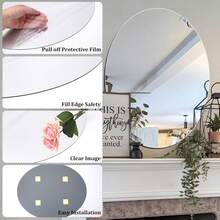 1 gương treo tường hình oval hiện đại, tự dính, có thể uốn cong toàn bộ chiều dài, không cần khoan, phù hợp trang trí phòng khách, phòng tắm và phòng ngủ. Gương dán tường acrylic tự dính 2mm, có thể tháo rời, nghệ thuật trang trí, chủ đề hòa bình, hình oval, dễ lắp đặt, phù hợp trang trí tường phòng tắm, phòng khách, phòng ngủ, phòng ăn, ký túc xá, lớp học, phòng tập thể dục, trang trí nhà cửa, decal dán tường cá nhân hóa cho phòng khách, phòng tắm. - Nhiều màu - Xem 9