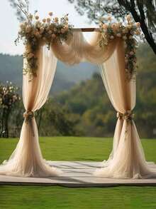 1 Peça Véu de Arco de Gaze de Chiffon Romântico para Casamento ao Ar Livre, Cerimônia de Casamento, Chá de Panela e Decoração de Festa, Melhores Presentes, Decoração de Casamento, Decoração de Casa, Decoração de Quarto, Lembrancinhas de Festa, Decorações de Aniversário de Noiva, Formatura, Decorações de Festa de Despedida de Solteira