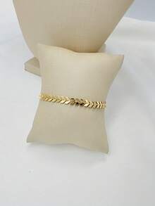 Women's Fish Scale Necklace And Bracelet Set In 18k Gold And 925 Silver. - Gold - View 7