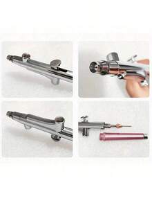 1 套 0.3 毫米单动喷枪，带 10CC 金属杯，适用于模型蛋糕美甲工艺品蛋糕的扳机喷枪，兼容大多数喷枪压缩机工具 - 彩色 - 查看 6