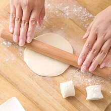 [Solid Wood] Premium Beechwood Rolling Pin - Ergonomic Design, Non-Stick For Pizza, Pie, Cookie Dough - Durable Baking Tool With Comfortable Handle