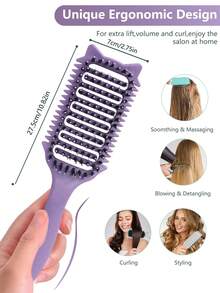 Lược tạo kiểu tóc xoăn cho tóc xoăn, tóc xoăn cứng và tóc thẳng - Nhiều kiểu tóc có sẵn | Làm mượt, định hình và gỡ rối mà không làm tóc bị kéo hoặc gãy - Nhiều màu - Xem 5