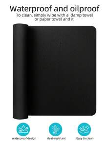 1 件 60 厘米/90 厘米电脑、笔记本电脑鼠标垫、耐热防水键盘垫、简约学生/办公桌面垫，用于保护桌面、书写、游戏配件、学校/办公用品、PU 皮革材质