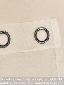 1 件多功能白色薄纱窗帘，轻盈，质地细腻，透气，半透明，风格清新，适用于阳台和卧室 - 杏色 - 查看 3