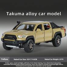 1 件 18 厘米长 x 7 厘米宽 x 6 厘米高 1:32 比例塔科马越野车模型，减震轮胎，逼真的声光效果，可拆卸配件，儿童玩具车，男孩生日礼物，儿童节日礼物