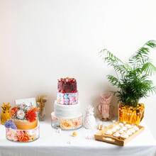 1 件亚克力可填充蛋糕架、纸杯蛋糕展示架、圆形圆柱展示架，适用于婚礼、生日、迎婴派对、复活节派对中心装饰 - 透明 - 查看 8