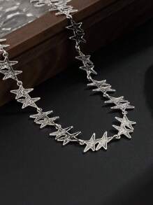 1pc Fashionable Punk Style Minimalist Star Metal Necklace