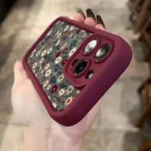 Flower Vintage Small Chrysanthemum Pattern Phone Case Compatible With IPhone 16 Pro Max, 16 Pro, 11 Pro Max, 15, 14 Plus, 13, 12, 16, XS Max, 15 Pro, XR, 15 Pro Max, 14, 13 Pro, 12 Pro Max, TPU Shockproof Soft Protective Cover For Series