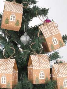 20 Peças Pequenas Caixas de Presente de Natal com Corda de Juta, Pequenas Caixas de Presente de Festa de Natal, Sacolas de Presente, Pequenas Caixas de Presente de Natal, Caixas de Papel Kraft de Natal, Sacolas de Presente em Forma de Casa Pequena, Decorações de Lembrancinhas de Festa, Caixas de Presente de Casamento, Presentes de Natal, Ano Novo e Inverno, Ideal para o Natal