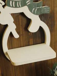 1pc Christmas Snowman - Shaped Wall Shelves, Wooden Decorative Shelves With Santa Hat & Scarf, Hanging Wall Decor For Living Room, Bedroom, Bathroom, Festive Holiday Home Decor, Unique Gift For Housewarming Christmas Decorations Room Decor