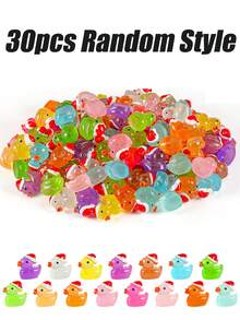 1/10/20/30/100pcs Christmas Hat Color Glow In Dark Duck, Christmas Mini Duck, Mini Luminous Resin Ducks For Crafts, Car Diy Creative Ornament, Cute Creative Handmade Duckling,Colorful Tiny Ducks Glow In The Dark Miniature Figures,Vibrant, Collectible, And Adorable Party Favors, Goody Bag Stuffers, And Easter Gifts,Christmas, Christmas Decorations, Christmas Gifts. - Multicolor - View 14