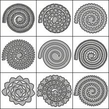 Bộ 9 khuôn cắt kim loại, khuôn cắt hình hoa các loại, dụng cụ thủ công làm thiệp giấy DIY để cắt, dập nổi, dự án trang trí nhà cửa, làm bằng thép cacbon - Bạc - Xem 9