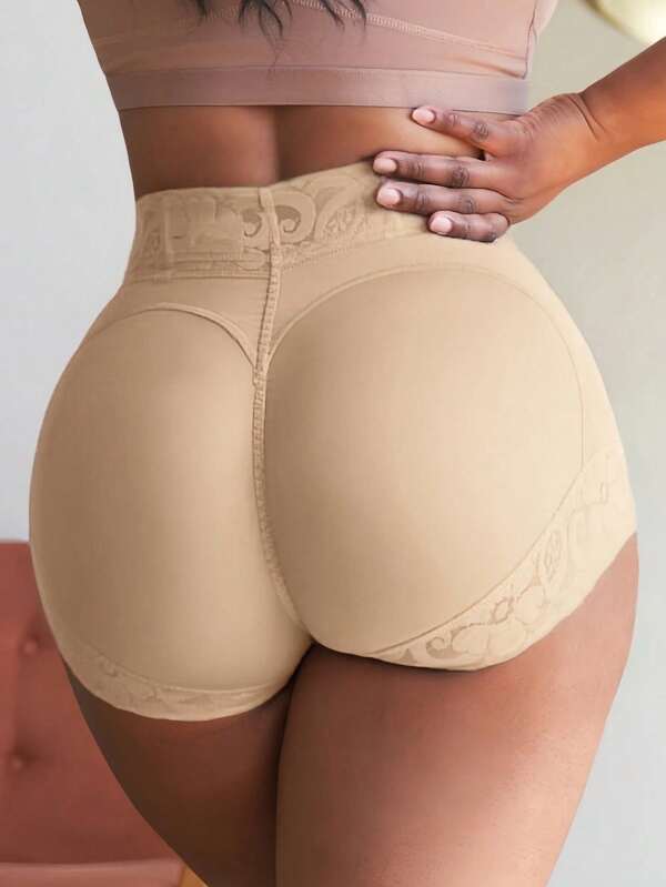 1 pieza Shorts moldeadores de mujer de cintura alta con control de barriga y levantamiento de glúteos, antideslizantes, aptos para uso diario y deportes