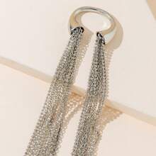 长流苏链条发饰，流行款式，金属环镀银，适合女性和女孩DIY佩戴，个性吸睛，派对/聚会/狂欢节/婚礼/准新娘等场合。