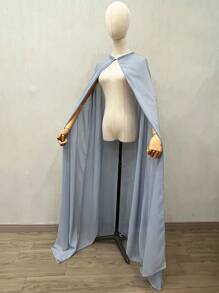 1pc Long Chiffon Bridal Cloak, Versatile Poncho Cape For Cosplay, 150cm Length