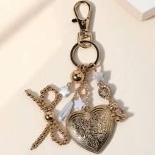 1 Pc Personalized  Geometric Heart Pendant Woven Bag Chain Bag Pendant - 金色 - 查看 6