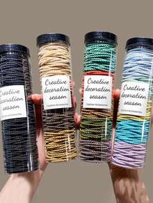 100个无缝发圈，简约百搭防滑弹力发圈，女士橡皮筋发圈，百搭螺旋纹理不伤发圈，100个装，发饰，发饰配件，女士发饰，秋季，旅行，美发工具，女士配件，美发用品，卷发，发圈，发圈，卷发配件，礼物，旅行，女士礼物，美发用品，圣诞礼物