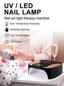 钻石黑UV美甲灯，型号C11，带自动感应器，4档定时设置，适用于所有凝胶指甲油，适合在家DIY美甲或在美甲沙龙使用，是情人节或圣诞节的绝佳礼物。 - 查看 3