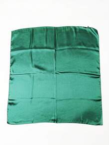 1 件女士雪纺 27.6 英寸 X 27.6 英寸方形围巾，适合日常使用 - 墨綠色 - 查看 4