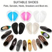 6 pezzi Solette per arco plantare in gel rinforzato, cuscinetti autoadesivi per arco plantare per piedi piatti, per uomo e donna