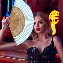 1pc Foldable Handheld Fan With Tassel, Suitable For Outdoor Travel, Dance Performance, Cheongsam Accessory, Photography Prop - Multicolor - View 12