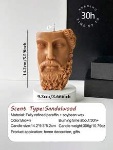 Bougie parfumée artistique abstraite, moitié visage, moitié statue - Bougie parfumée d'art géométrique pour la décoration de fête, bougie de cire de soja artisanale unique, bougie décorative créative pour la chambre, la table à manger, la maison, convient pour les rassemblements, les anniversaires, les mariages et les dîners