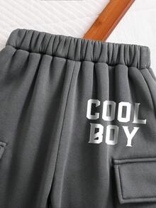 Toddler Game Console Graphic Print Warm Crew Neck Sweatshirt And Pants Set