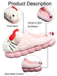 Sanrio Sanrio Hello Kitty Cartoon Sanrio Hello Kitty Cartoon Plush Slippers,Furry Slippers,Fluffy Slippers For Child & Youth & Girl - Cozy & Warm, Cartoon Shoes, Non-Slip Sole With Cute, Sanrio Characters Hello Kitty, Cinnamoroll Designs - Perfect For Indoor Lounging For Winter For Child & Youth & Girl - Cozy & Warm, Cartoon Shoes, Non-Slip Sole With Cute, Sanrio Characters Hello Kitty, Cinnamoroll Designs - Perfect For Indoor Lounging For Winter
