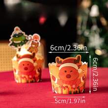 10pcs/20pcs,Christmas Cupcake Boxes, Muffin Cups, Cartoon Christmas Cupcake Decorations Christmas Christmas Decorations Christmas Pajamas Christmas Gifts Christmas Decor