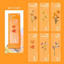 5pcs Nature Plants Bookmarks for Books Transparent Thin PET Page Marker Unique Reading Gift