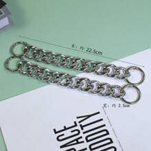 2 件适用于 DIY 凉鞋的亚克力粗链、手工包配件、银色亚克力鱼骨链，用于编织手提包带、手提包手柄、凉鞋 DIY 装饰 - 銀色 - 查看 6