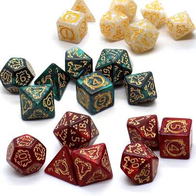 Juego de 7 dados con diseño de dragón, dados de múltiples caras D4 D6 D8 D10 D20, regalo ideal para juegos de escritorio, cumpleaños y festivales