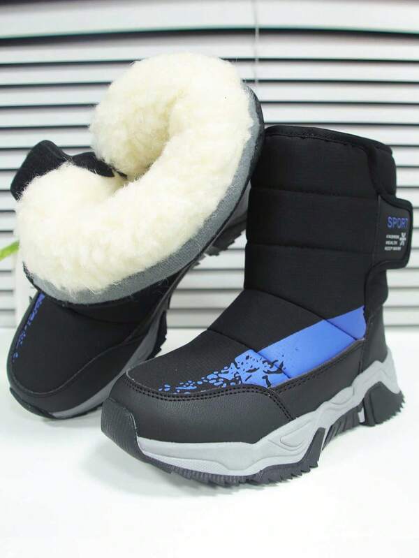 Teens' Boots, Thermal Lined Thick Snow Boots, Travel Skiing Warm Sports Shoes, Waterproof, Winter Casual High-Top Shoes For Boys & Girls