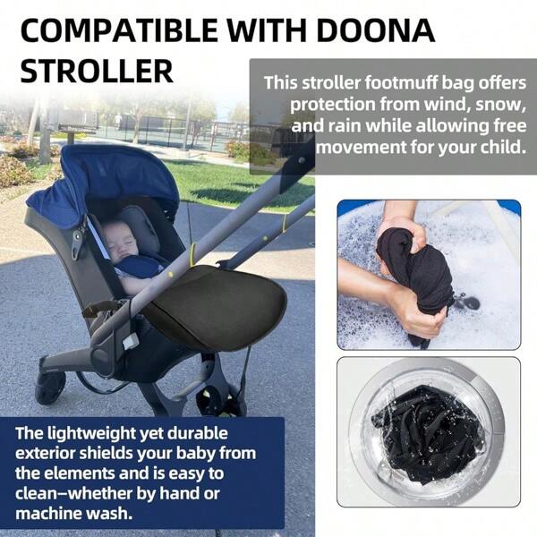 1pc Baby Stroller Foot Cover Compatible With Doona, Winter Sleeping Bag, Stroller Windproof Waterproof Foot Cover, Warm Baby Stroller Foot Muff For Cold Weather