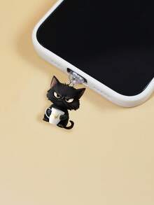 1pc 2D Acrylic Black Cat Phone Dust Plug, Compatible With Apple And Type-C Interfaces, Ideal For Holiday Gifts, Not 3D Gifts For Mother, Family, Friends, Kids, Birthday, Holiday Phone Accessories Phone Charm - Multicolor - View 8
