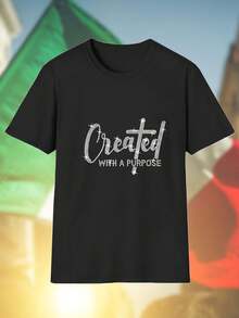 Created With A Purpose T Shirt Uomo Moda Estiva Cotone Manica Corta Casual Idea Regalo Comfort Traspirante Giovane  Offerta Speciale